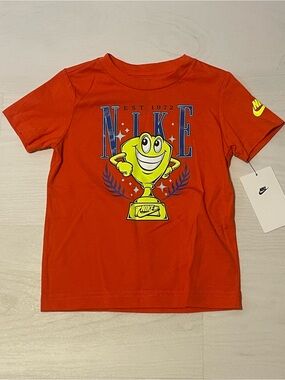 Nike Bright Orange Tee with Yellow Trophy Graphic